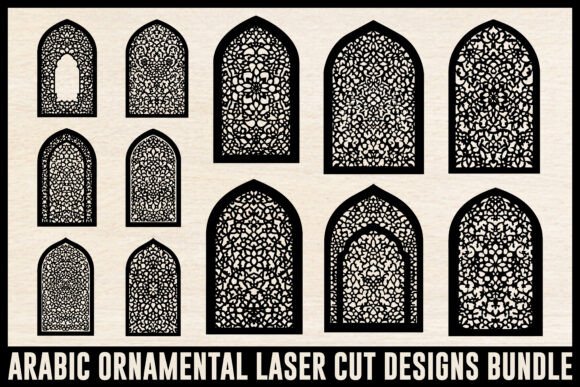 Arabic Ornamental Laser Cut Designs Bundle: Elevating Visual Narratives with Timeless Graphics