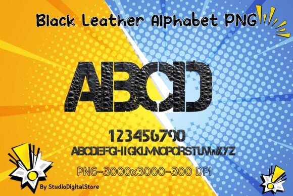 Black Leather Alphabet PNG: A Bold Graphic Design Asset for Local Branding and Packaging