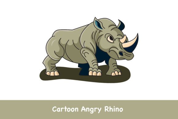 Cartoon Angry Rhino Graphics & Illustrations for Crafters and Handmade Businesses