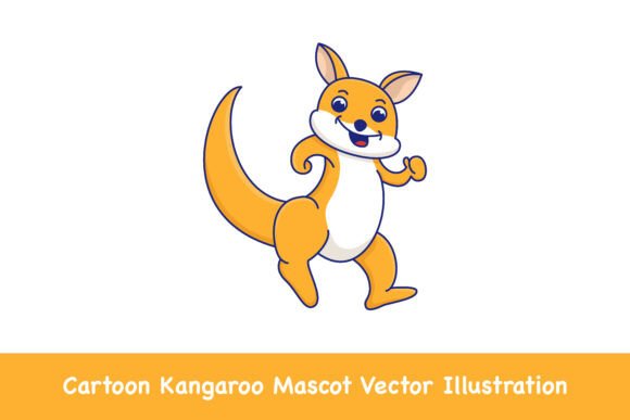 Cartoon Kangaroo Mascot Vector: Cute Graphics for Commercial Illustrations