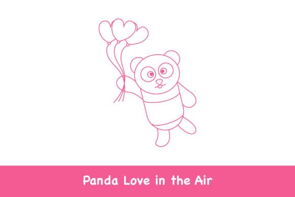 Cartoon Panda Bear with Heart Balloons I: Friendly Illustration Graphics for Local Branding