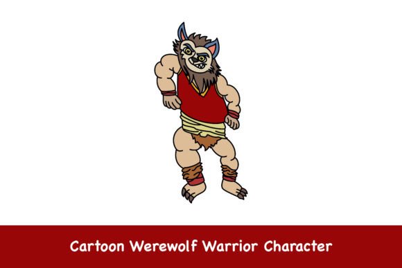 Cartoon Werewolf Warrior: Bold Graphics for Dynamic Branding