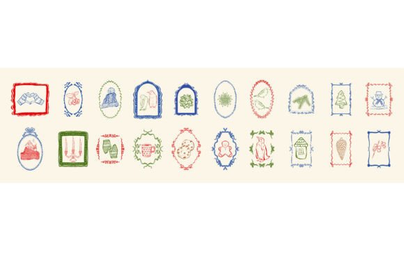 Christmas Stamps Graphics: Vintage Illustrations for Festive Branding and Seasonal Packaging