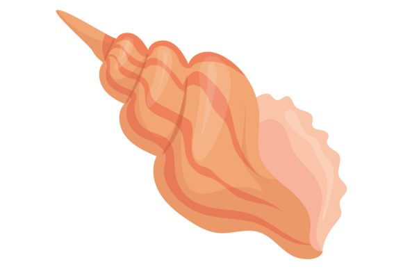 Cone Spiral Seashell Cartoon Icon – Graphics for Illustration Sellers