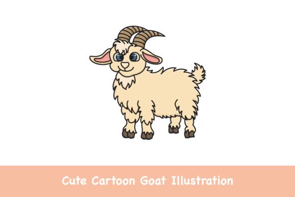Cute Cartoon Goat Illustration: A Playful Graphic for Bloggers & Publishers