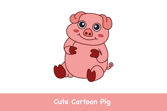 Cute Cartoon Pig: A Playful Illustration for Branding and Design Projects