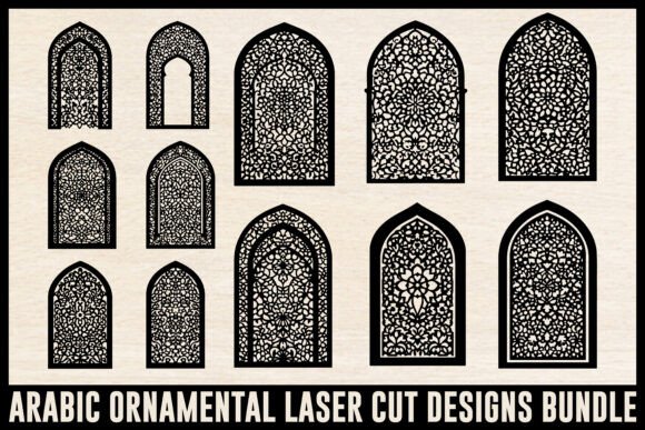 Elegant Arabic Ornamental Laser Cut Graphics & Illustrations for Rich Editorial Design