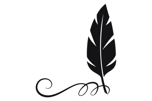 Elegant Writing Logo with Quill and Swirl Graphics for Business Branding