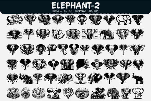 Elephant Vector Clipart – 60 Designs: A Brand Designer’s Review for Marketing Graphics & Illustrations