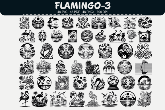 Exotic Flamingo Pack – 48 Graphics & Illustrations for Lifestyle Blogs
