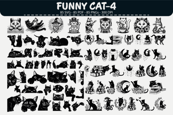 Funny Cat Vector Bundle – 85 Graphics & Illustrations for Digital Sellers