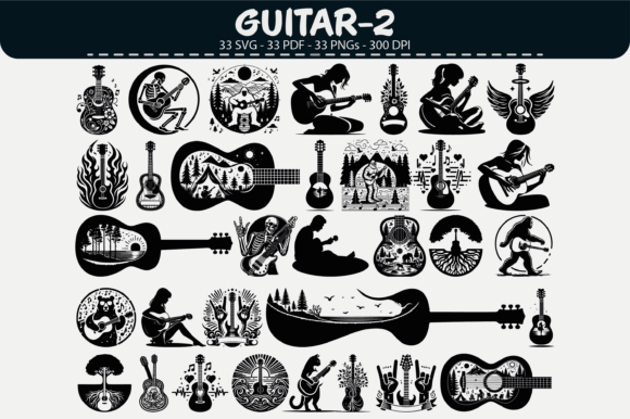 Guitar Vector Clipart – 33 Designs for Crafters & Etsy Sellers