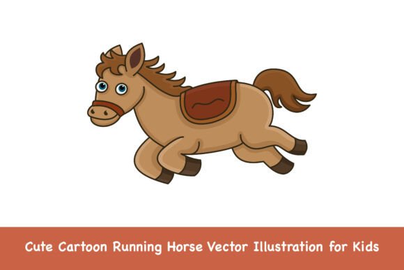 h1Cute Cartoon Running Horse Vector Illustration for Kids – Graphics & Illustrations for Digital Sellers/h1