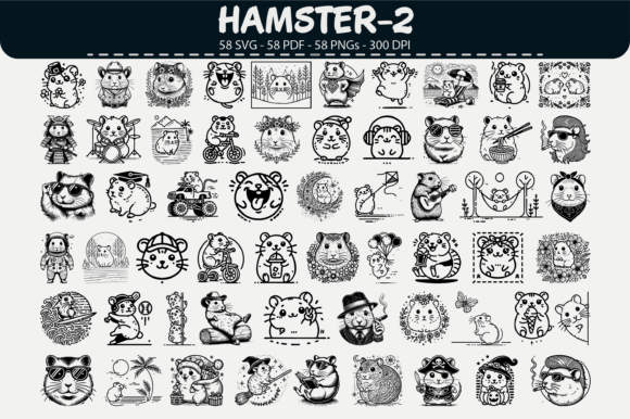 Hamster Vector Clipart – 58 Designs: Cute Graphics for Bloggers & Publishers