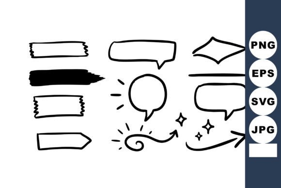 Hand Drawn Speech Bubbles Arrows and Dec: A Practical Graphics Set for Creative Sellers
