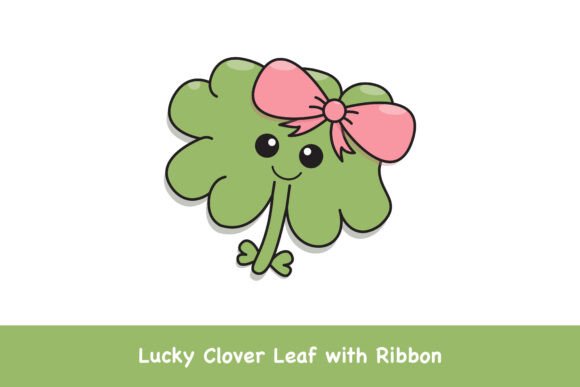 Lucky Clover Leaf with Ribbon – Clean Graphics for Crafters & Etsy Sellers