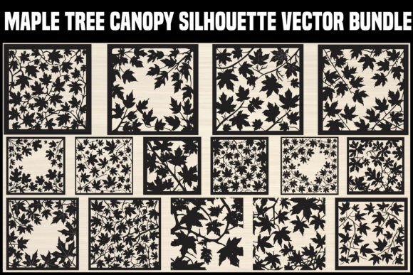 Maple Tree Canopy Silhouette Graphics & Illustrations for Real Crafting