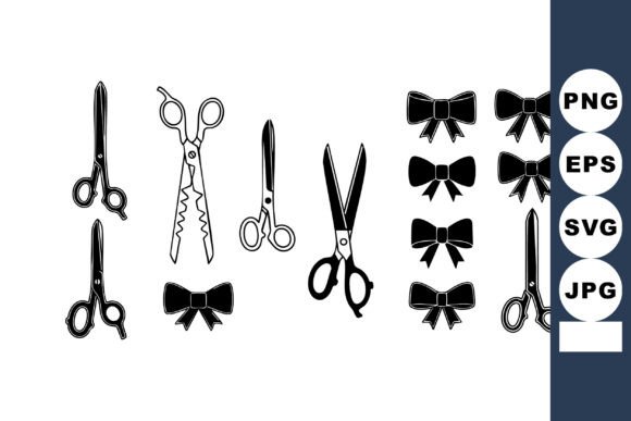 Scissors and Bow Vector Collection for Embroidery Designers