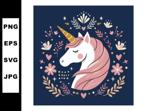 Unicorn Head with Golden Horn Surrounded: A Designer’s Review for Branding and Creative Projects
