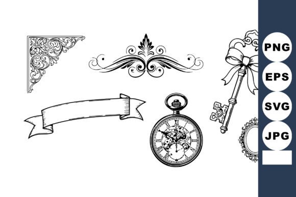 Vintage Ornamental Frame Corner Banner K: Elegant Graphics for Timeless Brand Illustrations
