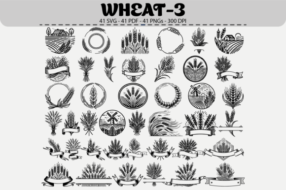 Wheat Vector Clipart – 41 Designs for Blog Graphics & Editorial Illustrations